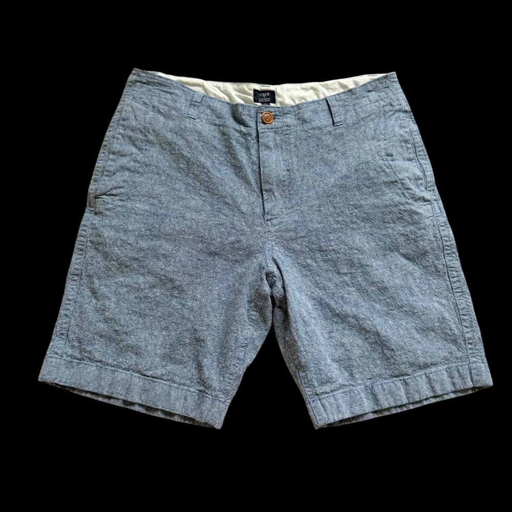 J.Crew 34 Blue Linen Cotton Beach Shorts Style A4142 Chambray Summer Casual